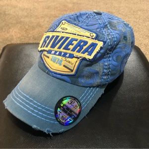Pier27 Riviera Maya distressed blue ball cap